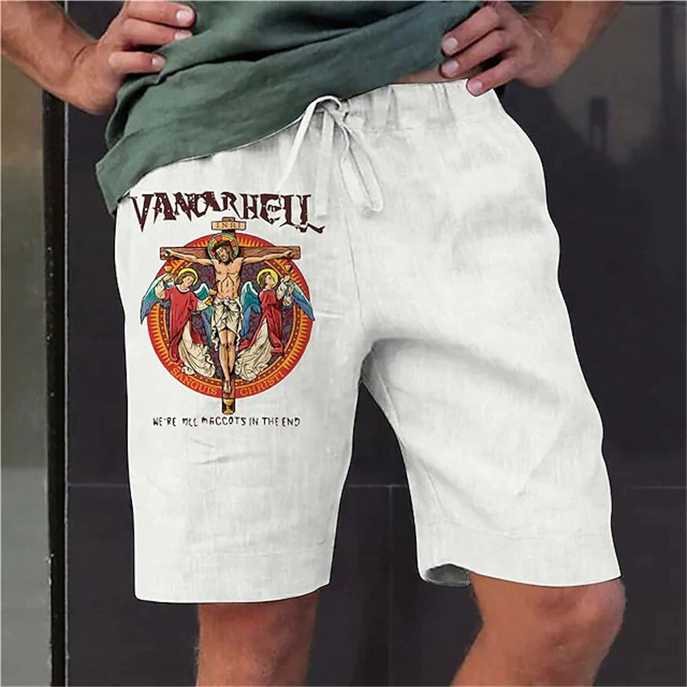 Niños al por mayor pantalones cortos de gran tamaño casual impresos de cinco puntos pantalones cortos de playa